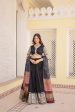 Lorenvalley Black Viscose Jacquard Lehenga Choli with Gajji silk Dupatta For Sale