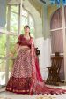 Lorenvalley Maroon Tussar Silk Floral Print with Foil Print Lehenga Choli with Dupatta Online Hot Sale