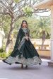 Lorenvalley Green Faux Blooming Georgette with Sequins Embroidered work Lehenga Choli Supply