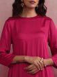 trueBrowns Magenta Highlow Modal Kurta Set Online