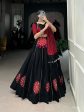 Lorenvalley Pure Black Cotton Plain And Gamthi Patch Work With Gota Patti Lehenga Choli with Dupatta Supply