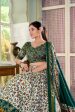 Lorenvalley Green Tussar Silk Floral Print with Foil Print Lehenga Choli with Dupatta Discount